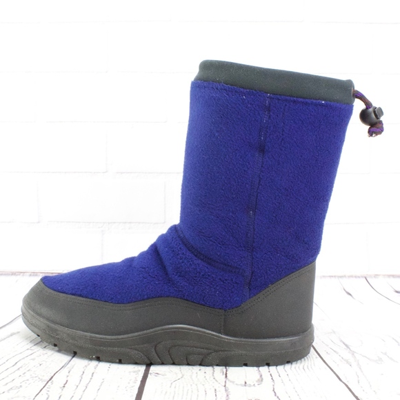 L.L. Bean Other - LL Bean Blue Black Fleece Winter Boots Size 10